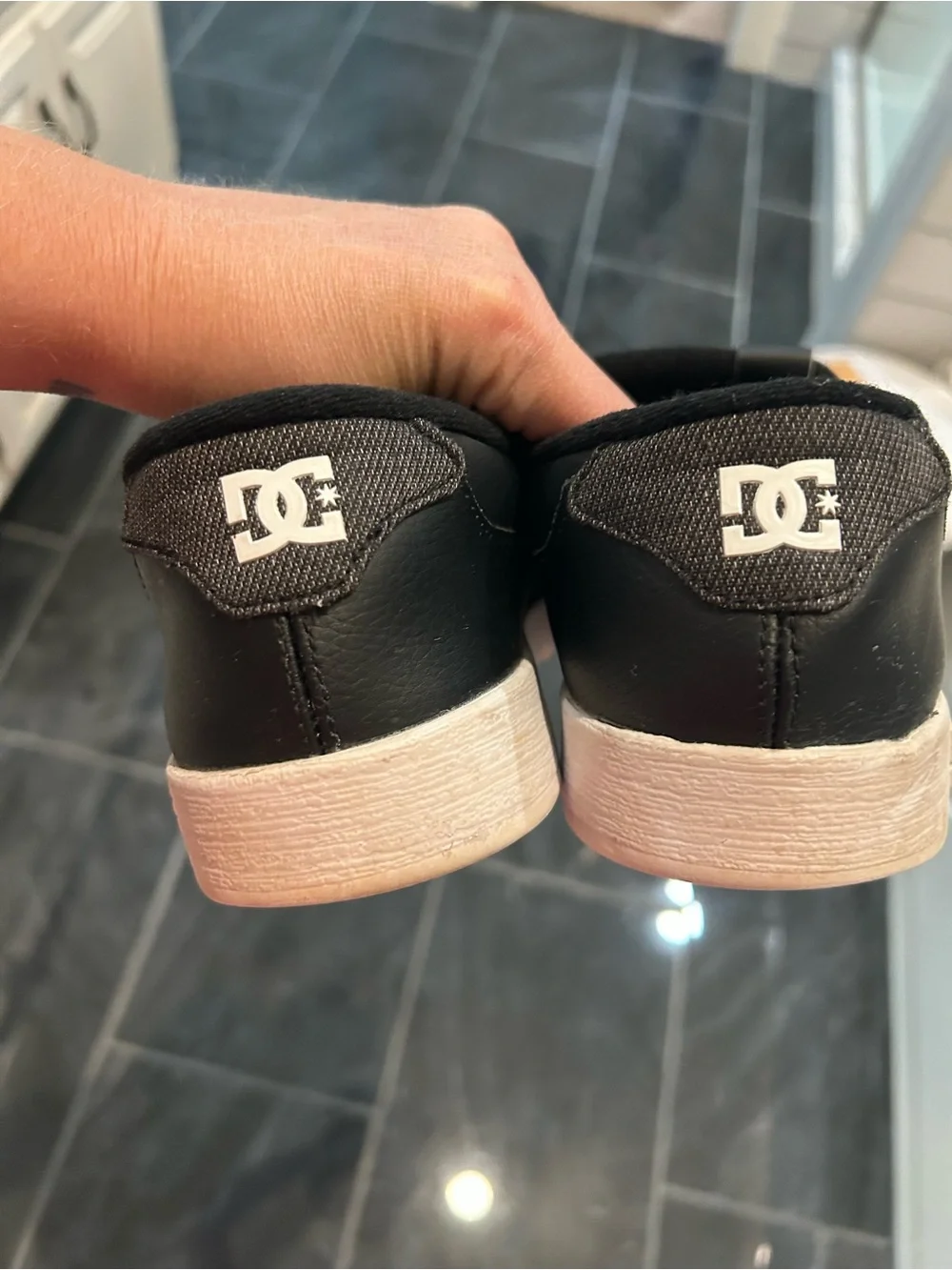DC Men’s Black & Gray Slip-On Loafers
